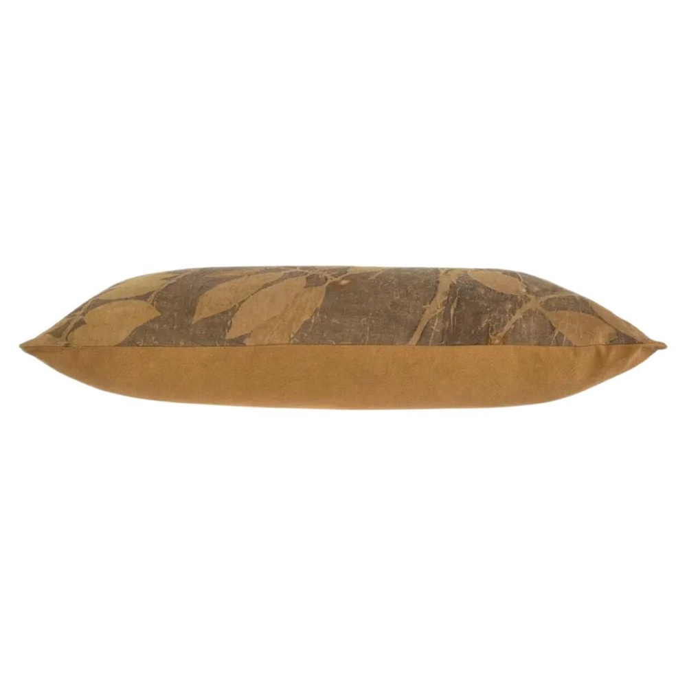 indaba Linen Eco Print Lumbar Pillow Earth Tone with feather insert - NWT - Picture 3 of 13
